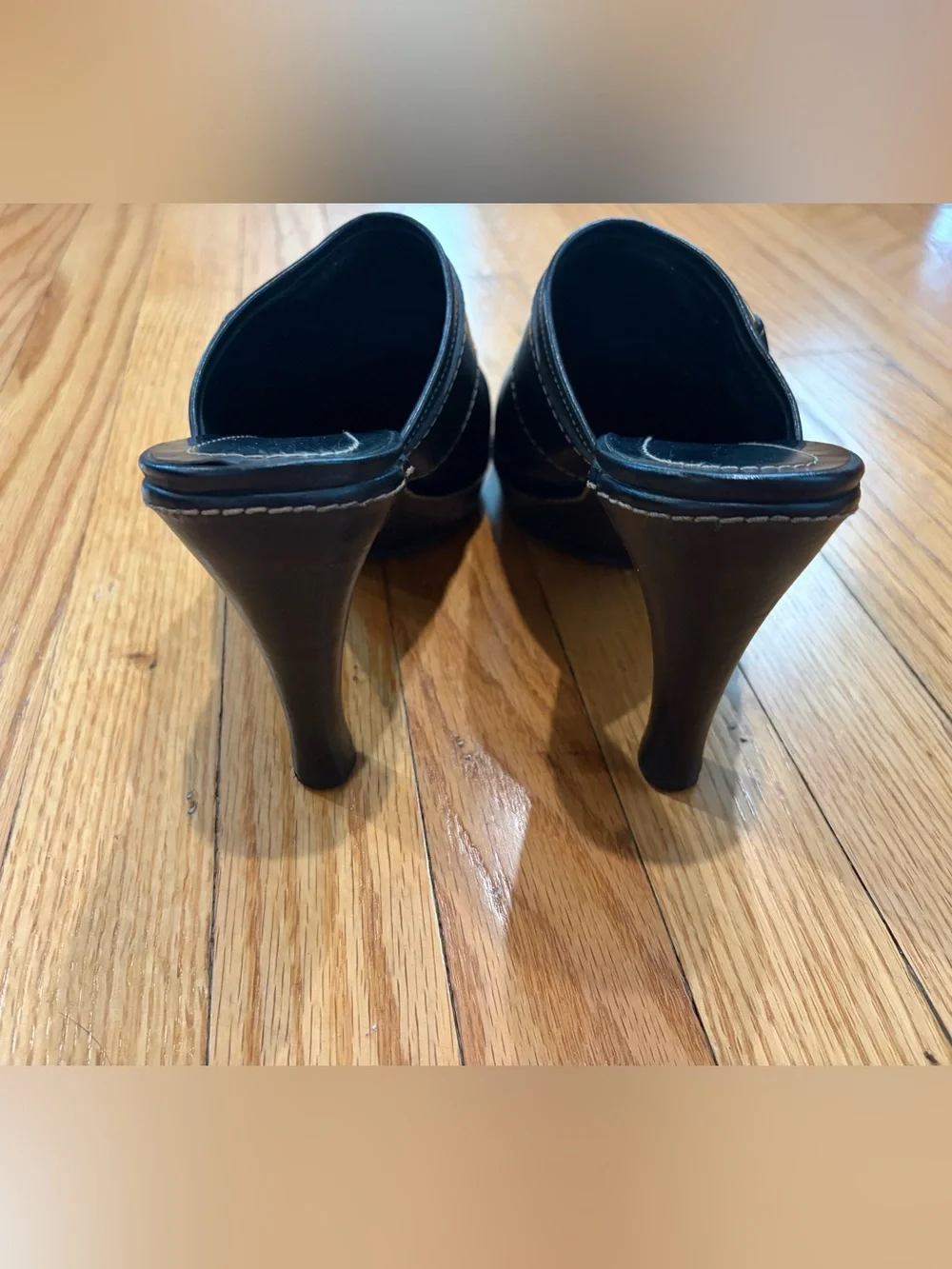Black Coach Clogged Heels